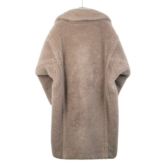 Maxmara S-Class Teddy Alpaca Double-Breasted Coat With Lapel Collar Size S Made - Picture 7 of 7